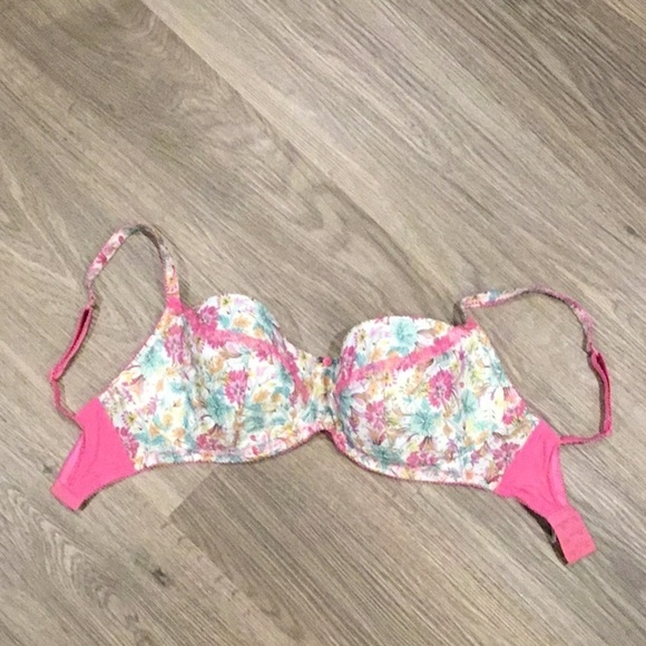 LEPEL Pink Floral Lace Molded Underwire Bra UK 30G NWOT - Picture 10 of 13